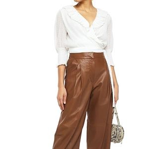 MAJE: LUSTY CROP WRAP TOP